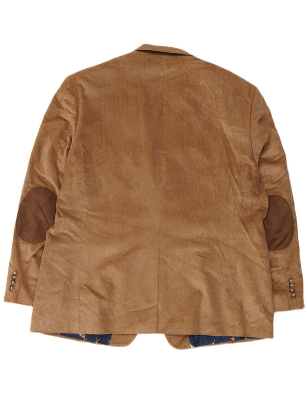 CHAPS Jachetă pentru bărbați din velur cu 2 nasturi din bumbac maro UK 48 4XL