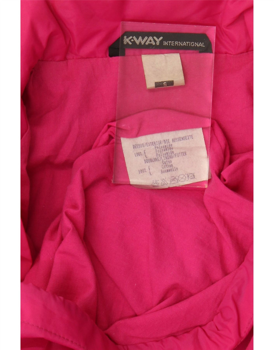 K-WAY Mens Loose Fit Rain Jacket UK 36 Small Pink Polyamide Vintage K-Way and Second-Hand K-Way from Messina Hembry 