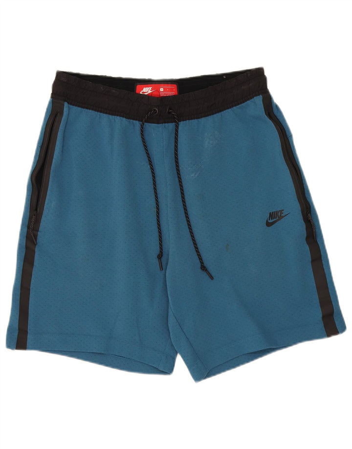 Pantaloni scurți sport Nike pentru bărbați, albastru mediu, bumbac color bloc