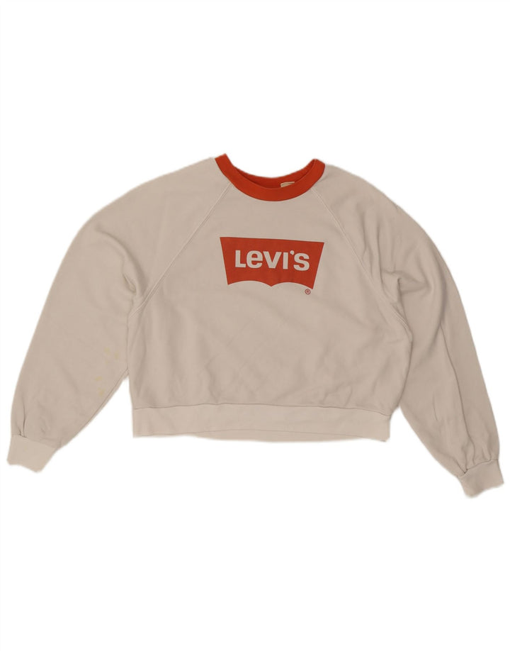 Pulover de hanorac oversize crop grafic LEVI'S UK 6 XS alb