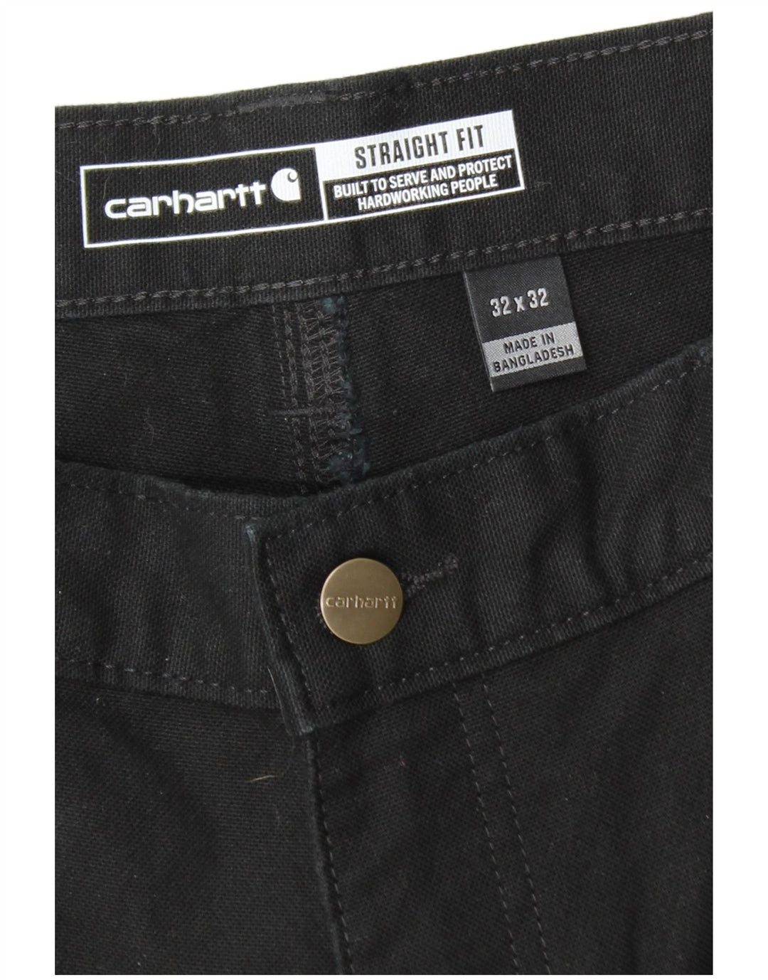 Pantaloni cargo drepți pentru bărbați CARHARTT W32 L32 bumbac negru