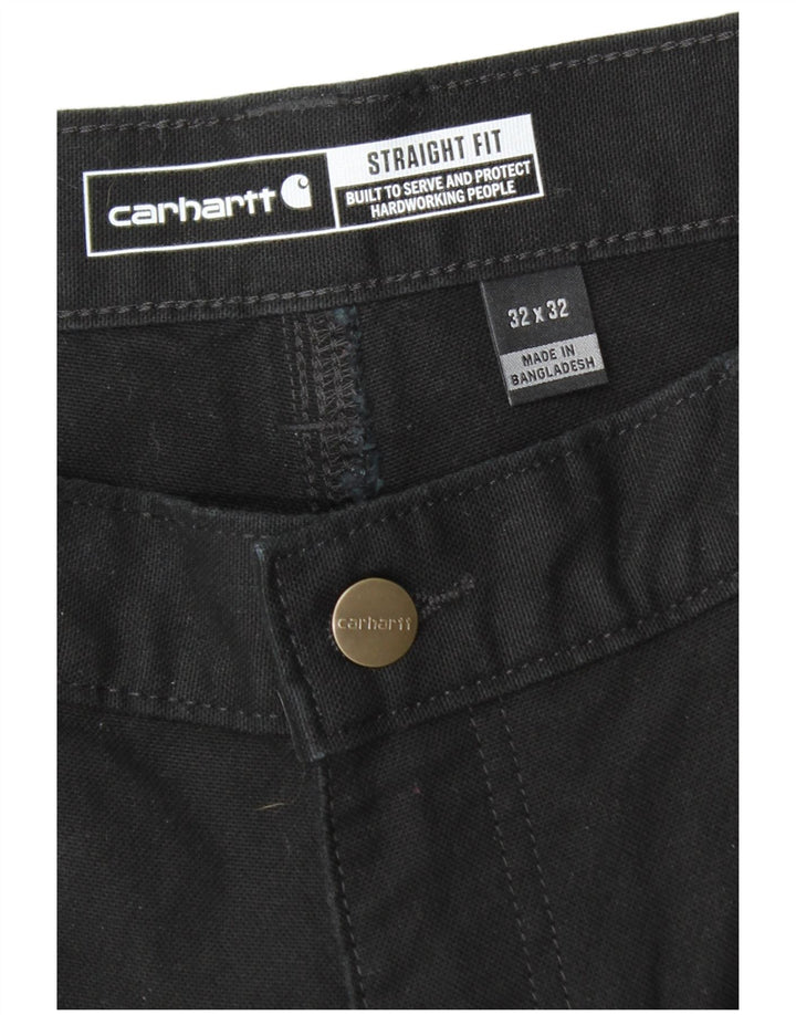 Pantaloni cargo drepți pentru bărbați CARHARTT W32 L32 bumbac negru