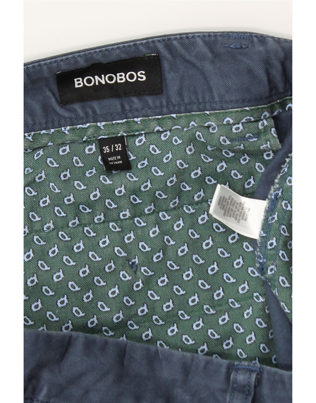 BONOBOS Pantaloni chino subțiri pentru bărbați L35 L30 Bumbac albastru