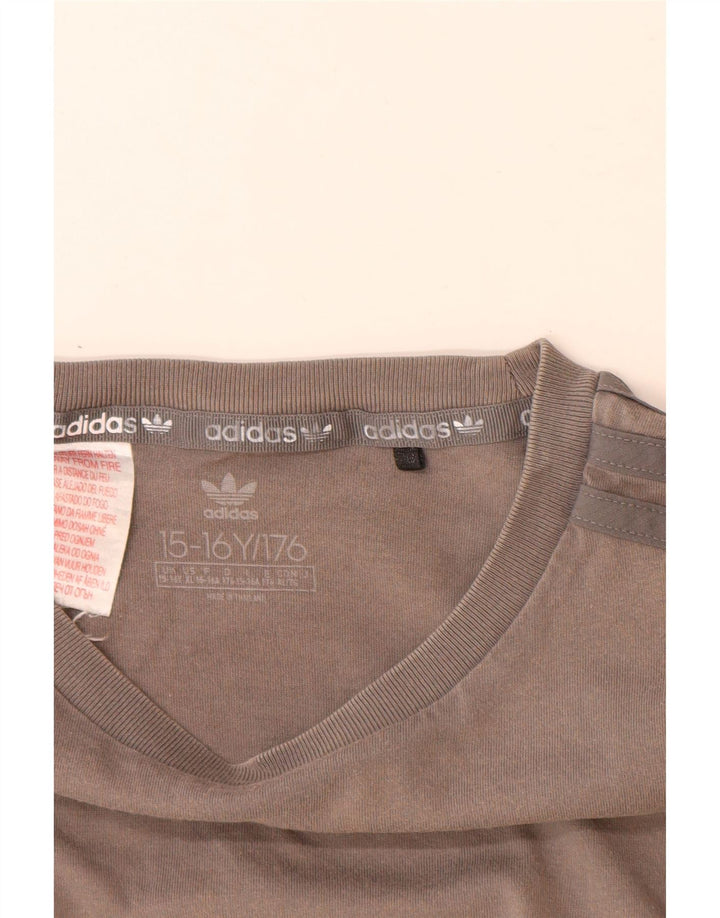 Tricou pentru băieți Adidas Top 15-16 ani, gri, bumbac color bloc