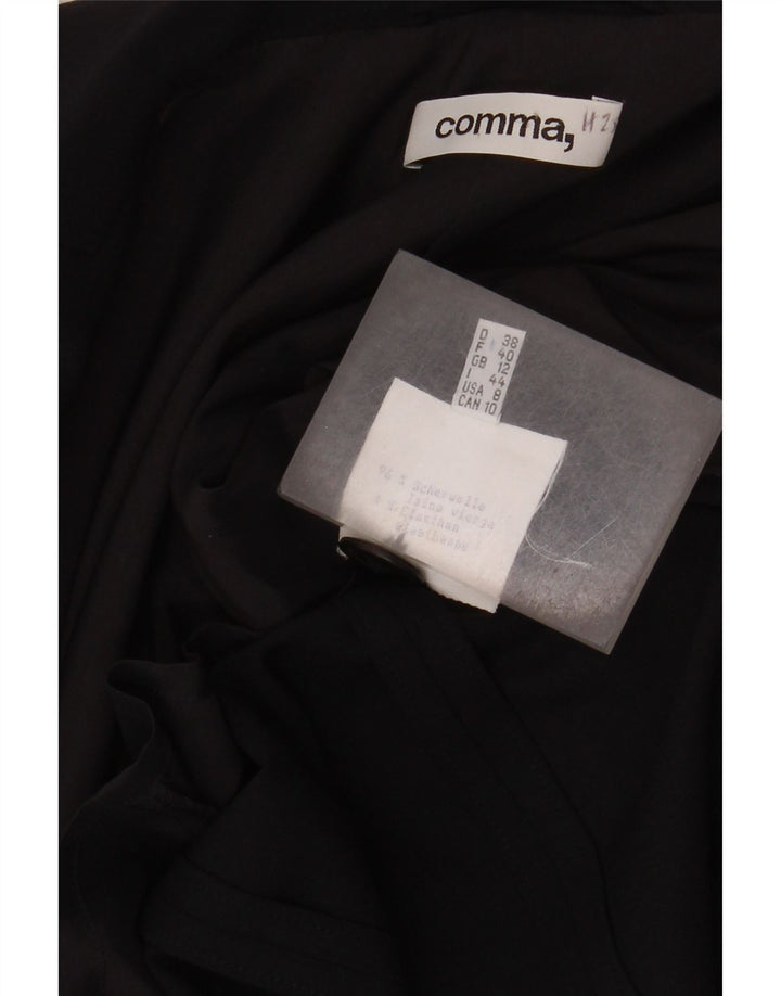 Comma, Jachetă Blazer pentru femei cu 2 nasturi UK 12 Mediu Lână virgină neagră