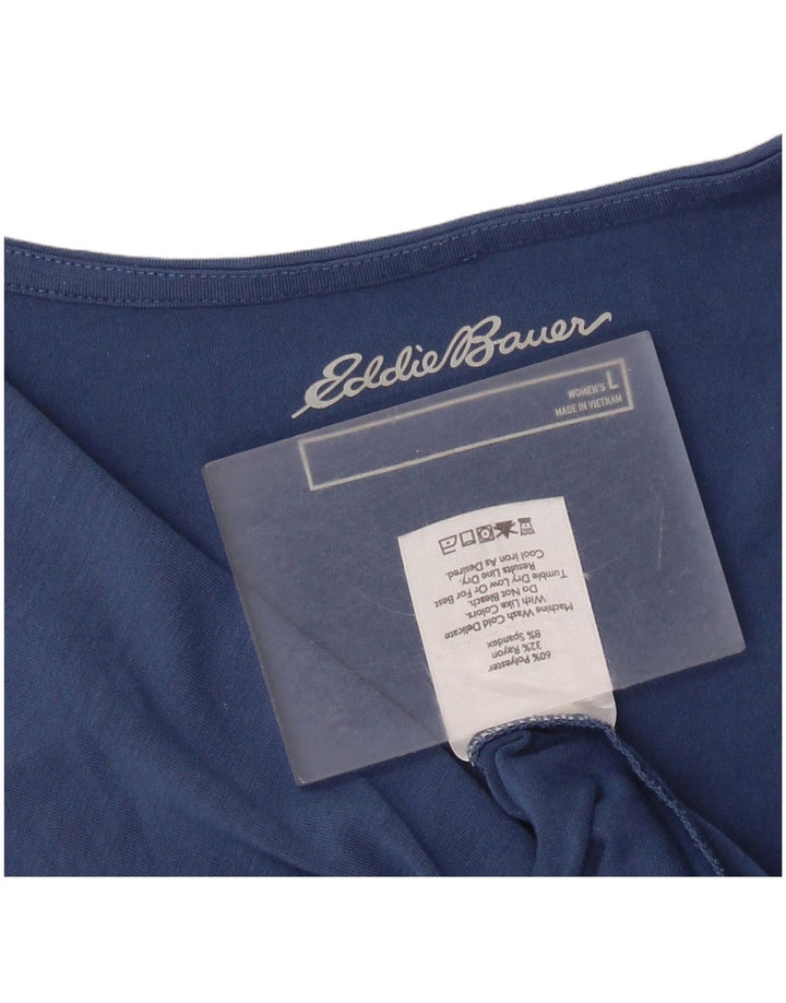 Eddie Bauer Rochie A-Line fără mâneci pentru femei UK 14 Poliester albastru mare