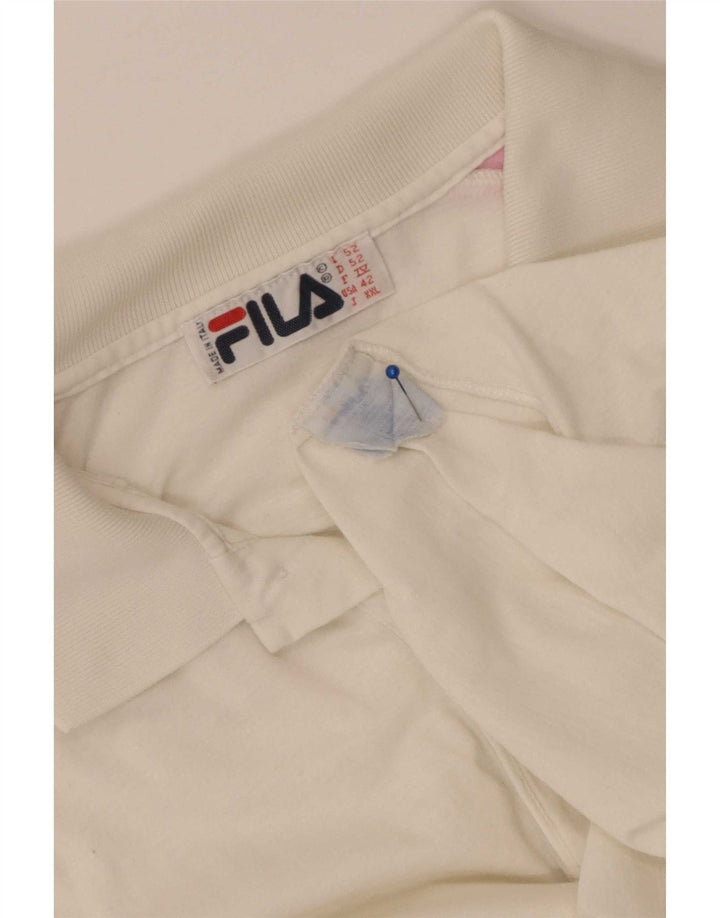 Tricou polo cu grafică Fila pentru bărbați IT 52, mare, alb, bumbac