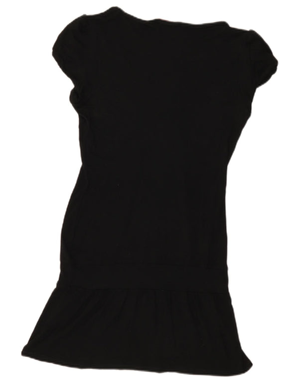 Rochie tricou cu grafică pentru femei Liu Jo UK 10 Small Black Viscose