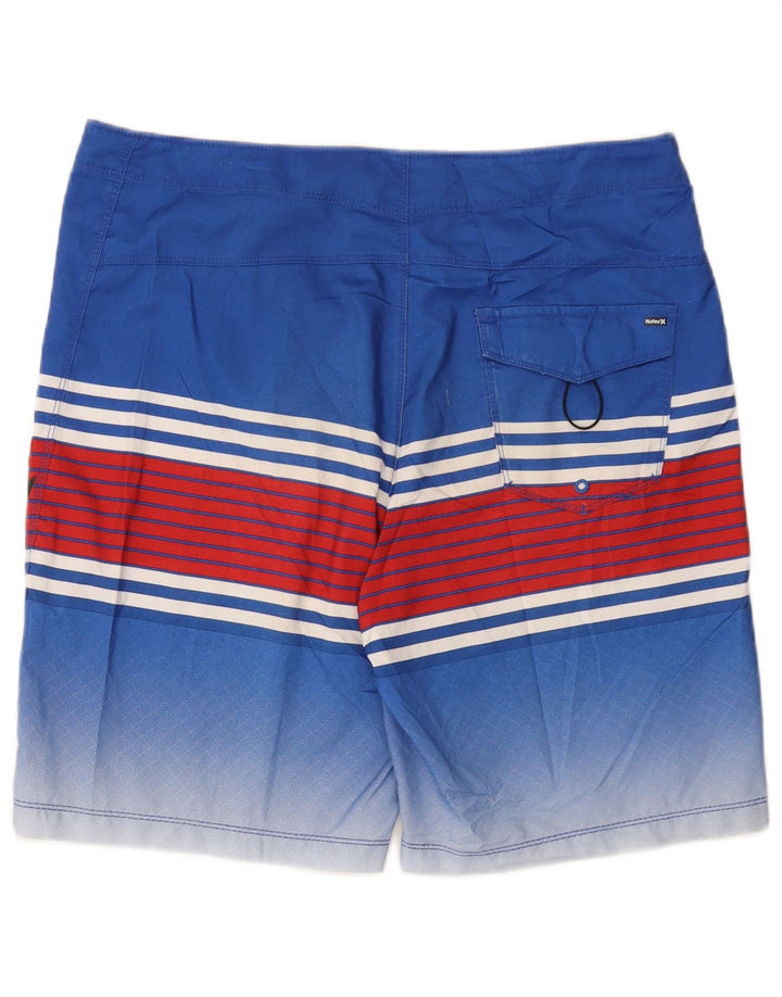 Pantaloni scurți de înot grafic pentru bărbați Hurley, poliester cu dungi mari, albastre