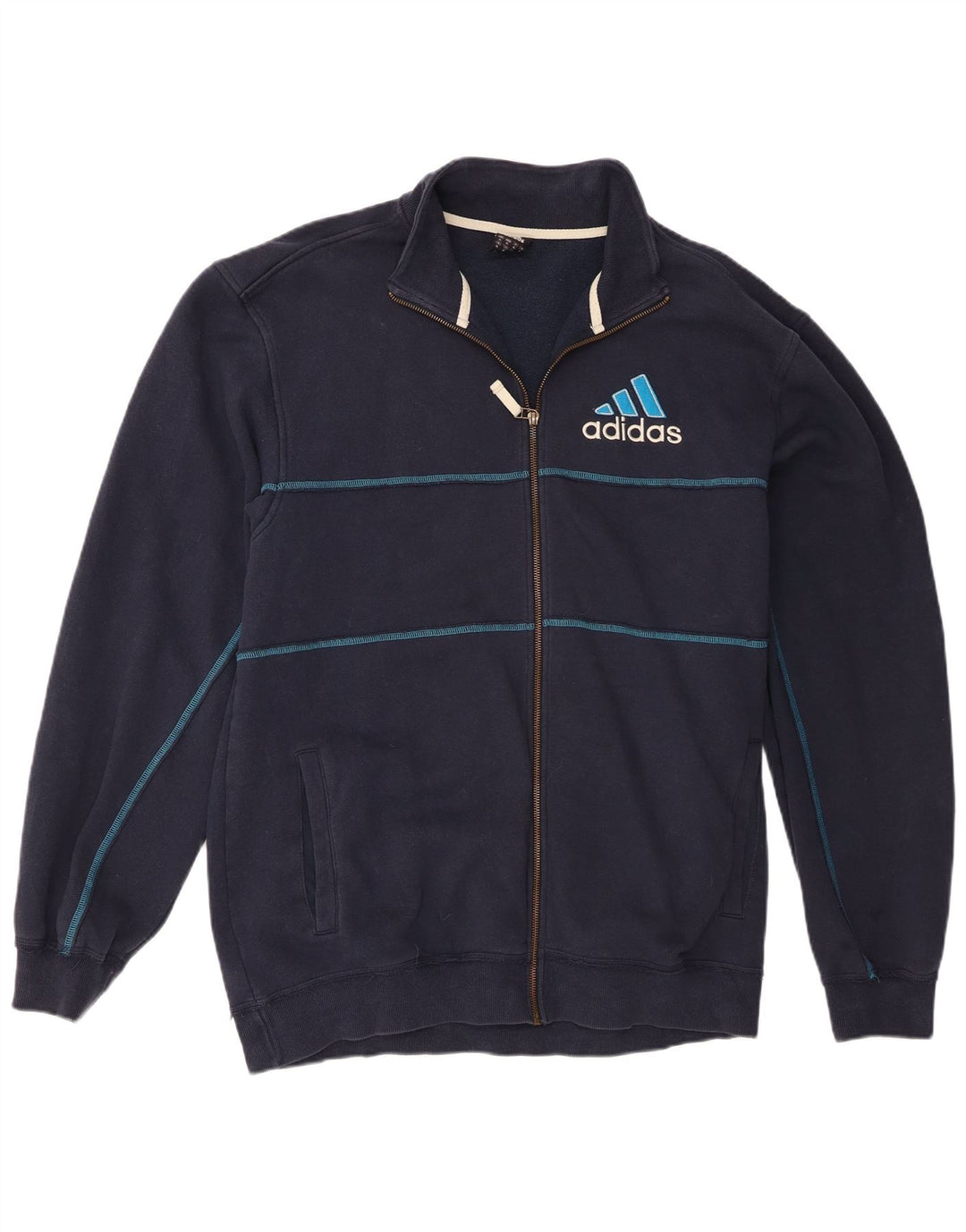 Jachetă de top pentru trening grafic pentru bărbați Adidas XL, bumbac, albastru bleumarin