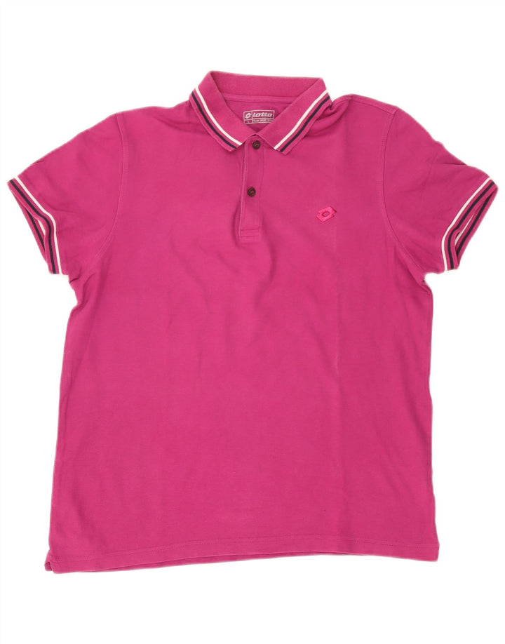 Tricou polo pentru bărbați Lotto, mare, roz, bumbac