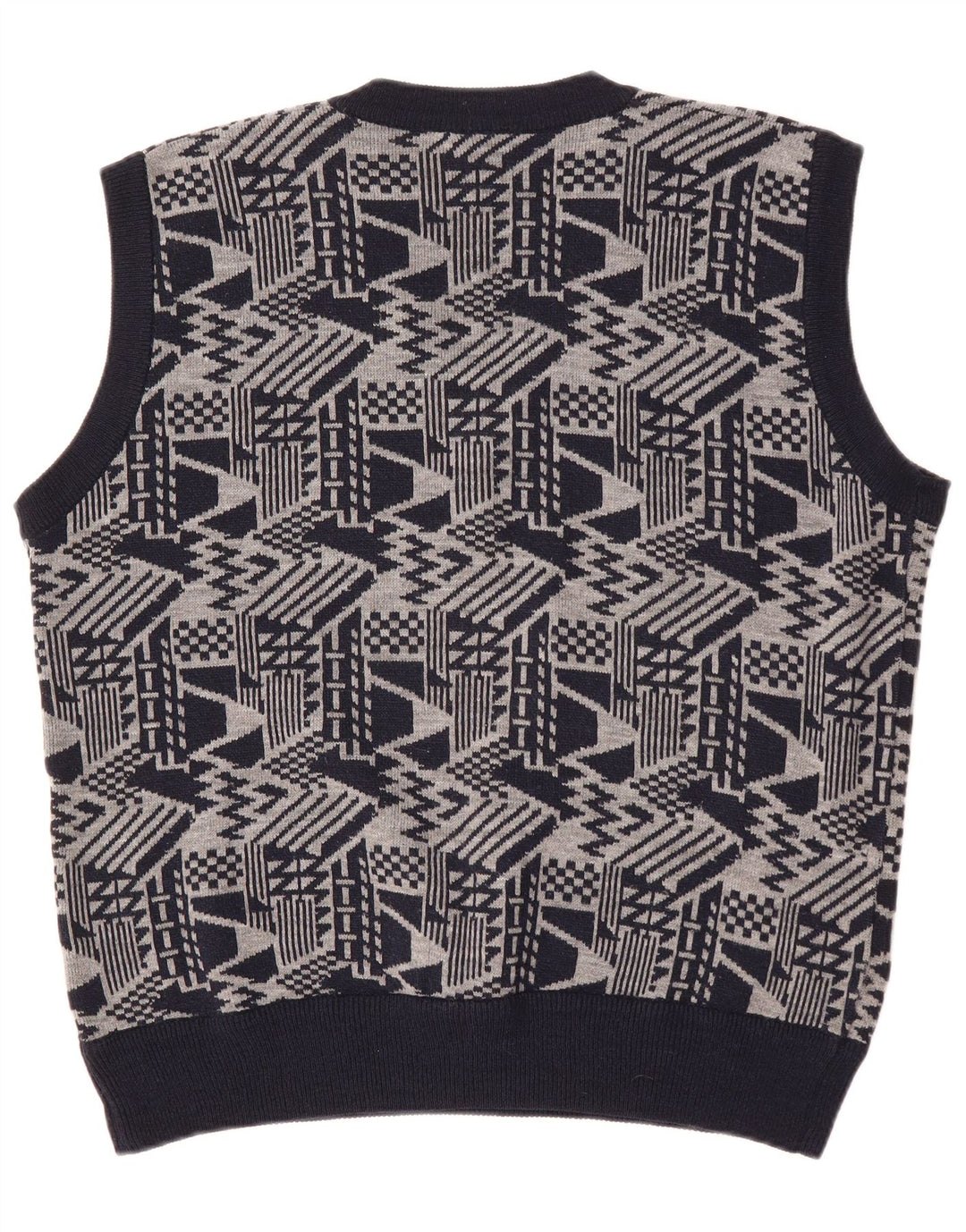 VINTAGE Vestă pentru bărbați Tank Top mare bleumarin geometric