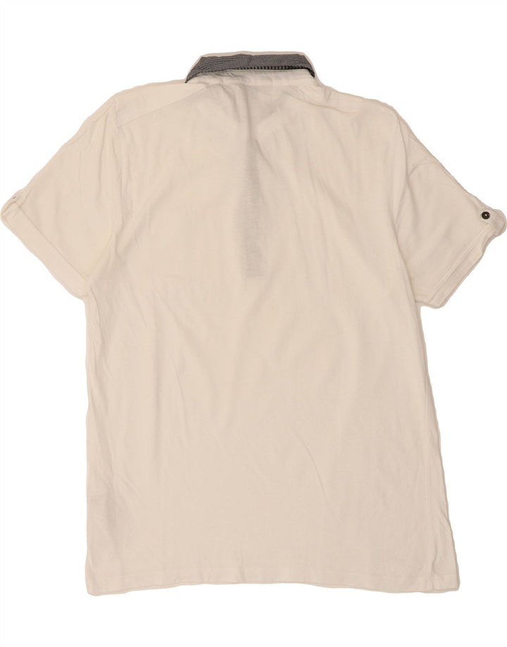 TED BAKER Mens Polo Shirt Size 4 Large White Cotton Vintage Ted Baker and Second-Hand Ted Baker from Messina Hembry 