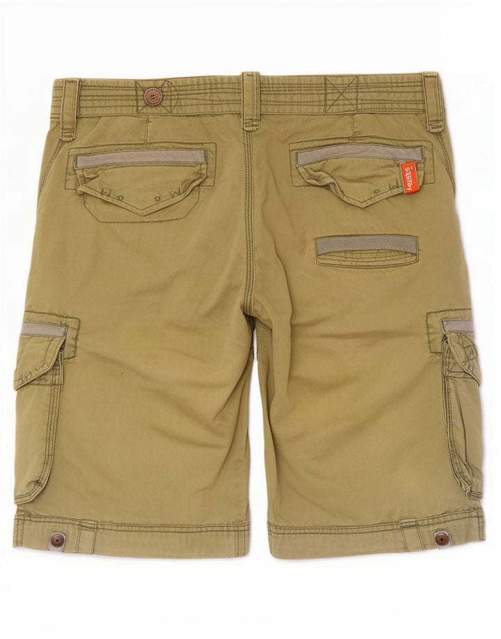 Pantaloni scurti cargo Superdry pentru bărbați, mari W36, bumbac verde