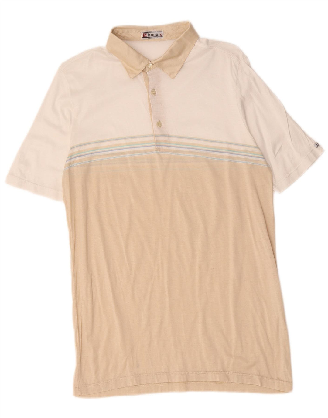 Cămașă polo pentru bărbați Baila, mic, bej, bumbac color bloc