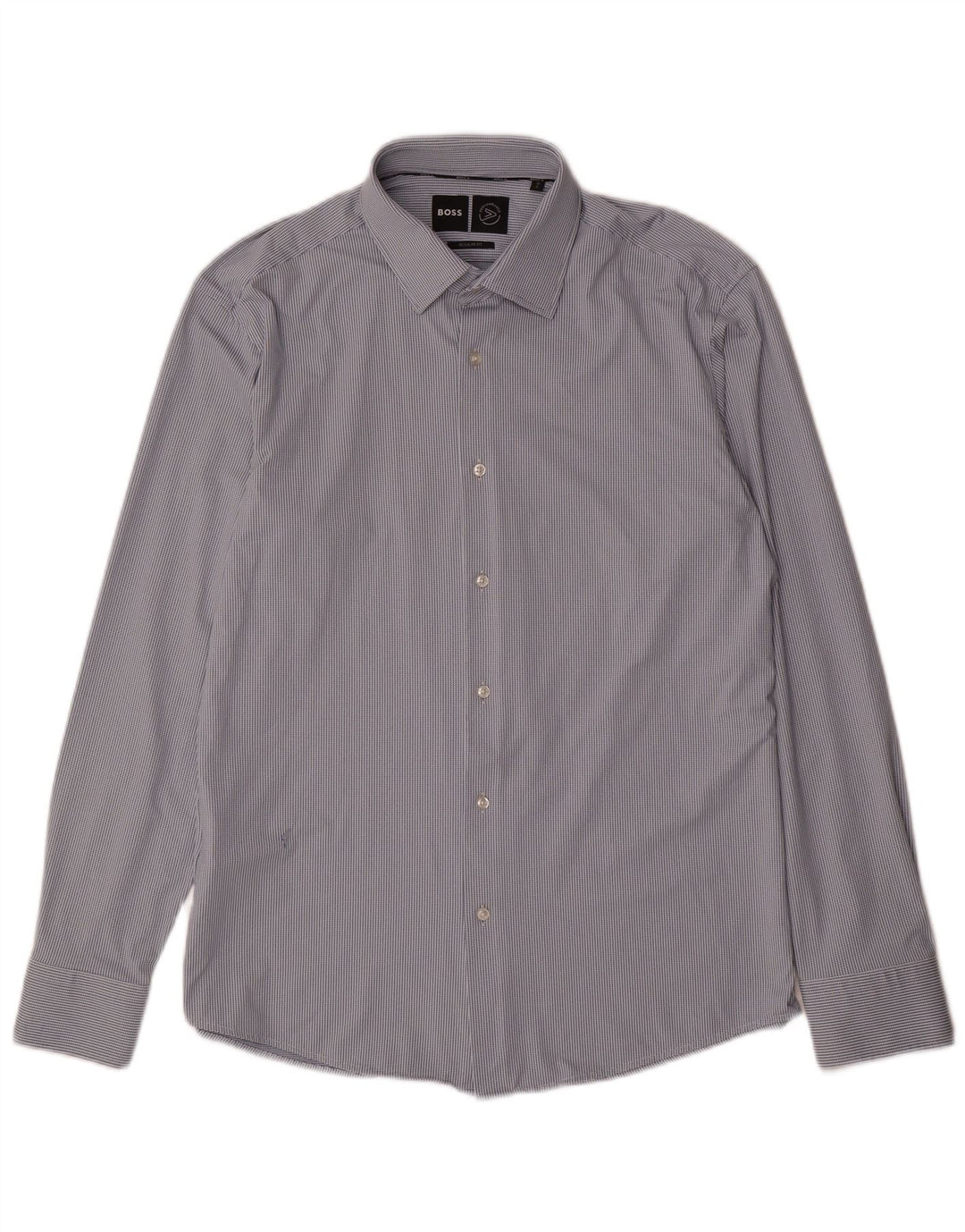 Cămașă pentru bărbați Hugo Boss Regular Fit Mărimea 41 16 Poliamidă mare cu pete albastre