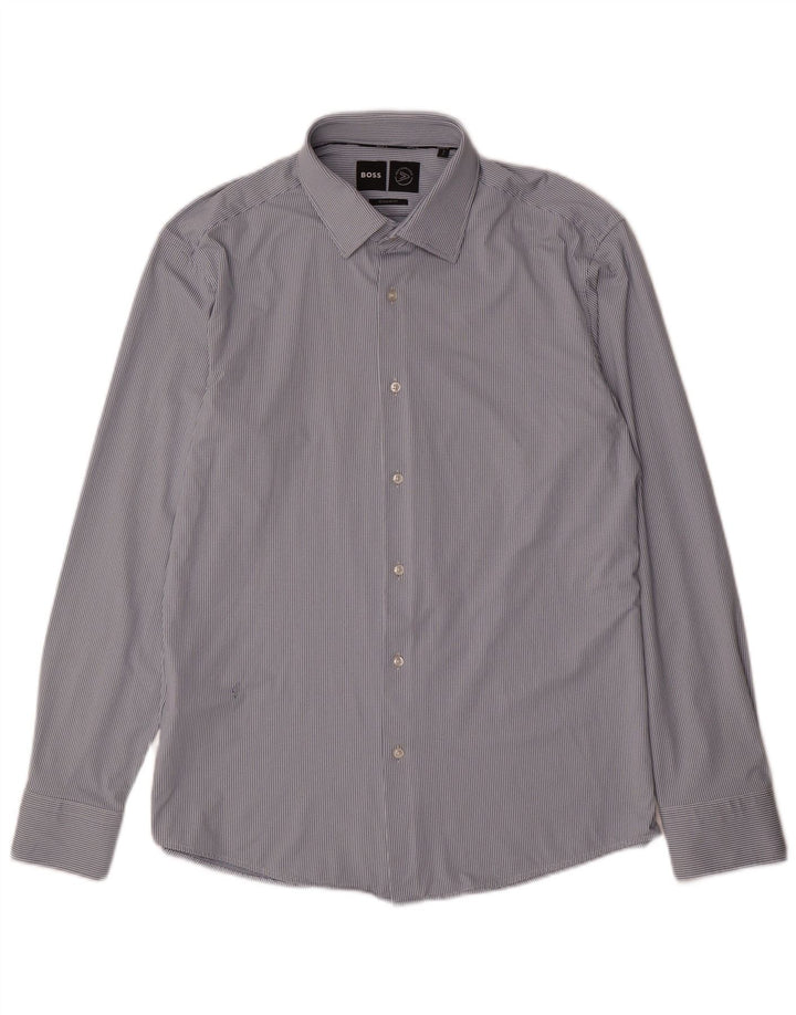 Cămașă pentru bărbați Hugo Boss Regular Fit Mărimea 41 16 Poliamidă mare cu pete albastre