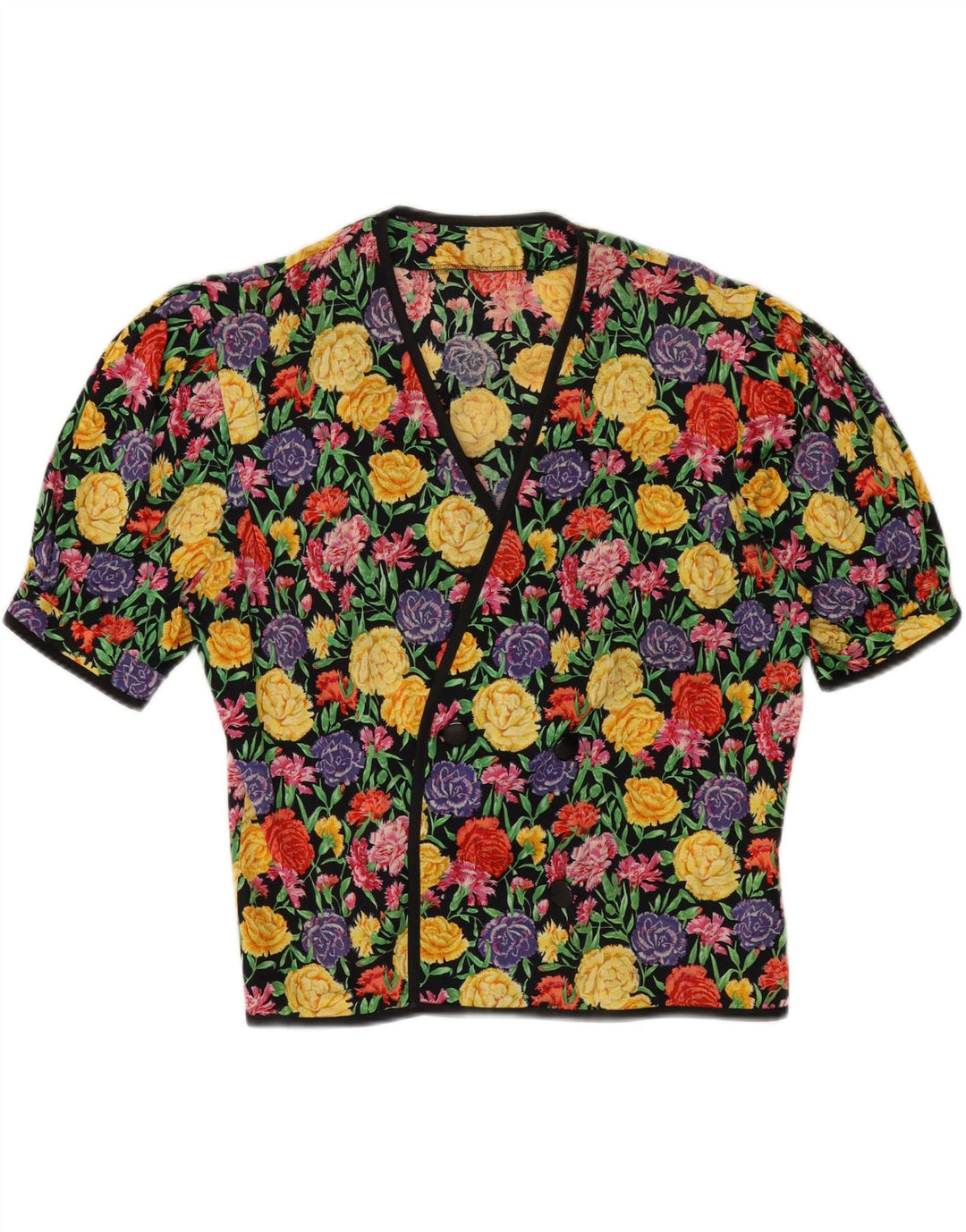 VINTAGE Womens Blouse Top UK 14 Medium  Multicoloured Floral