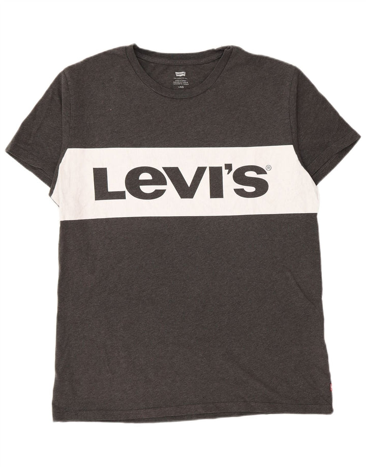 Tricou grafic pentru bărbați Levi's Top mare, gri, bumbac color bloc