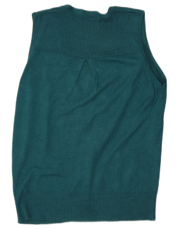 Pulover cardigan fără mâneci pentru femei Marks & Spencer UK 12 verde mediu