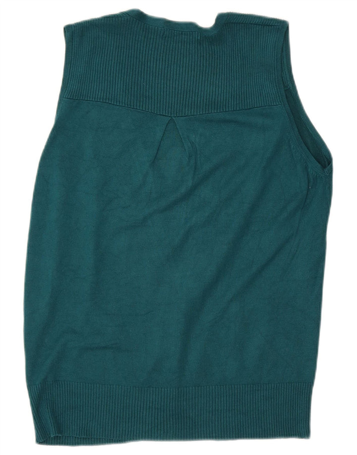 Pulover cardigan fără mâneci pentru femei Marks & Spencer UK 12 verde mediu