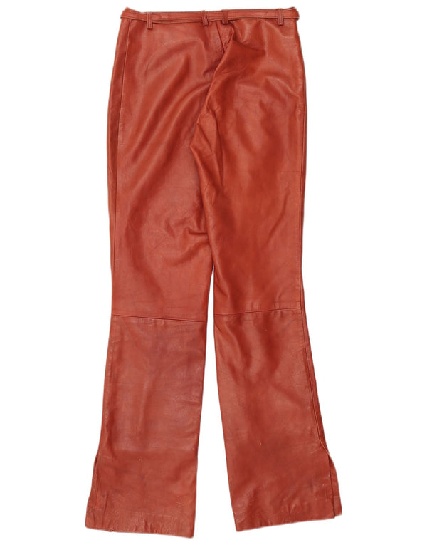 Pantaloni vintage din piele bootcut pentru femei Mici W27 L31 maro