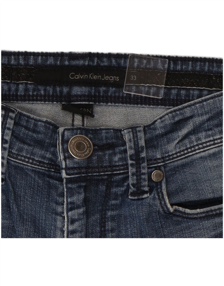Blugi Calvin Klein pentru femei Distressed Bootcut W33 L29 Bumbac albastru