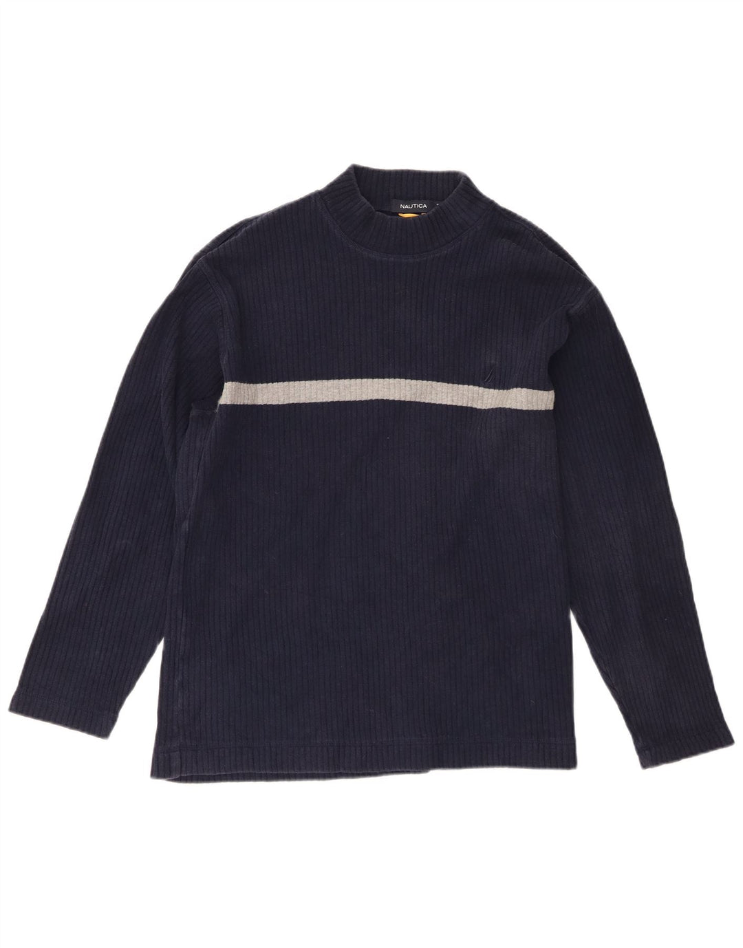 Top pentru bărbați Nautica cu mânecă lungă, mediu bleumarin, bumbac color bloc