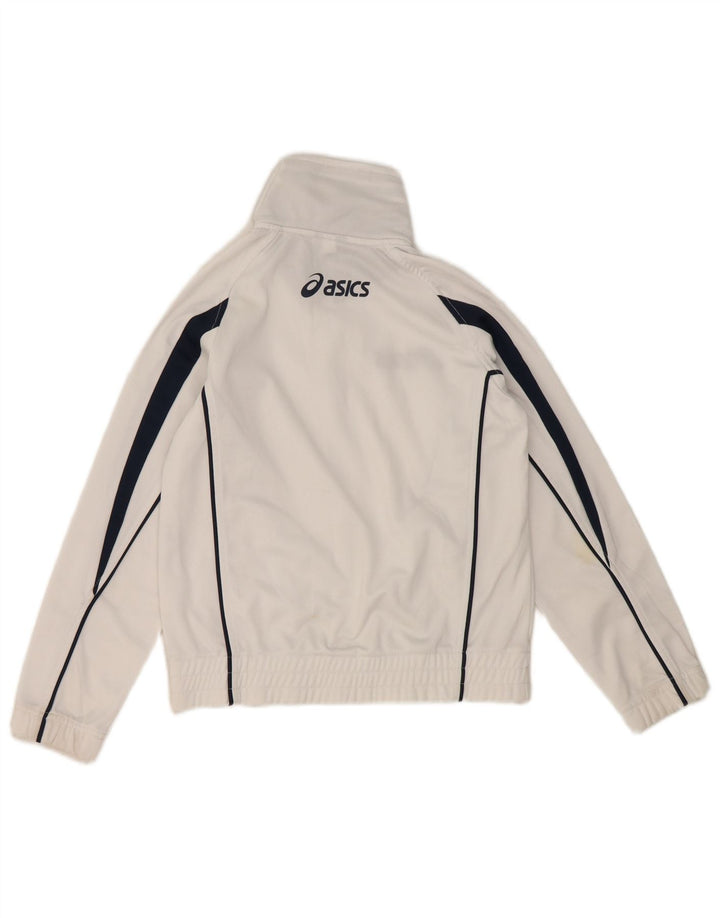 Jachetă de top pentru trening grafic Asics pentru băieți 7-8 ani, alb, color block