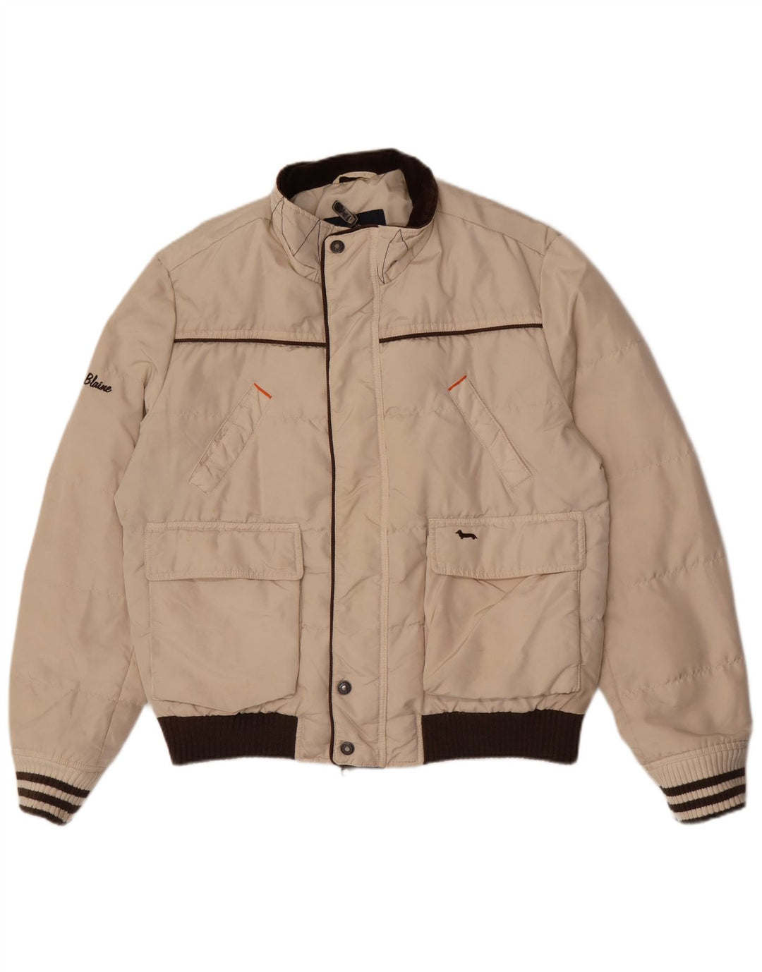 Jachetă căptușită pentru bărbați Harmont & Blaine UK 44 2XL Bej Poliamidă color bloc