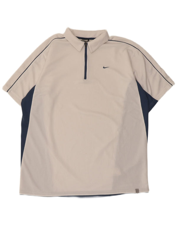 Tricou polo Nike pentru bărbați Marea Britanie 45/47 XL, poliester color bloc alb