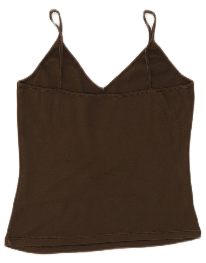 BENETTON Crop Cami Top pentru femei UK 4 XS Khaki