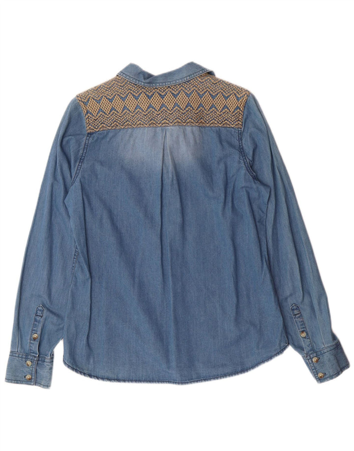 Cămașă Pulover Denim pentru Femei Fat Face UK 12 Medium Blue Bumbac Bohemian