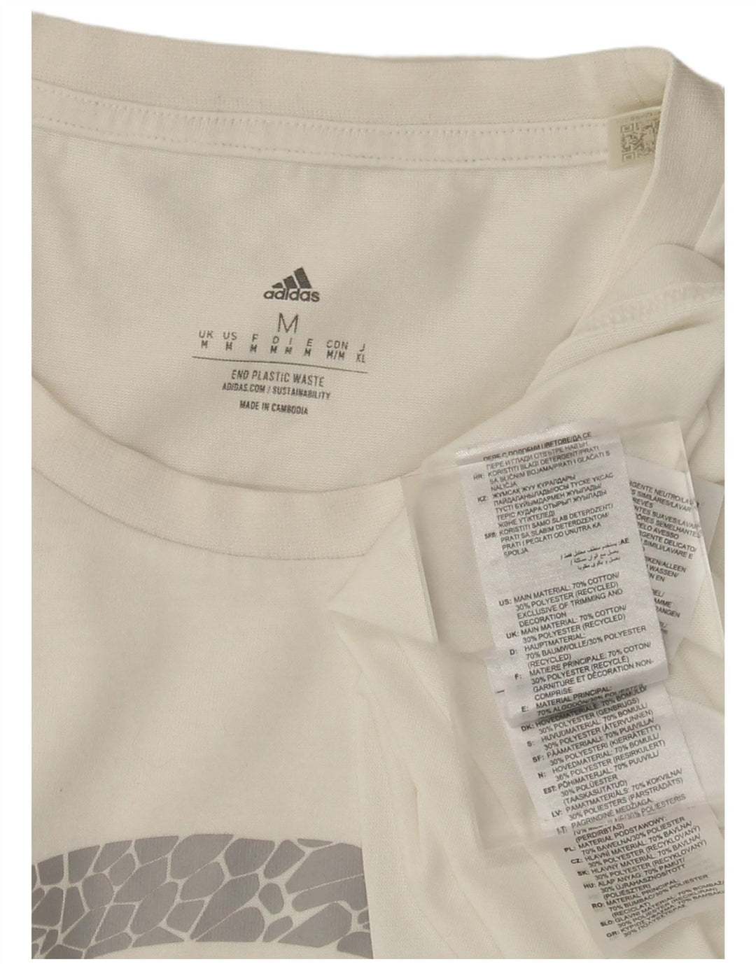 Tricou grafic pentru bărbați Adidas Top Medium White Bumbac