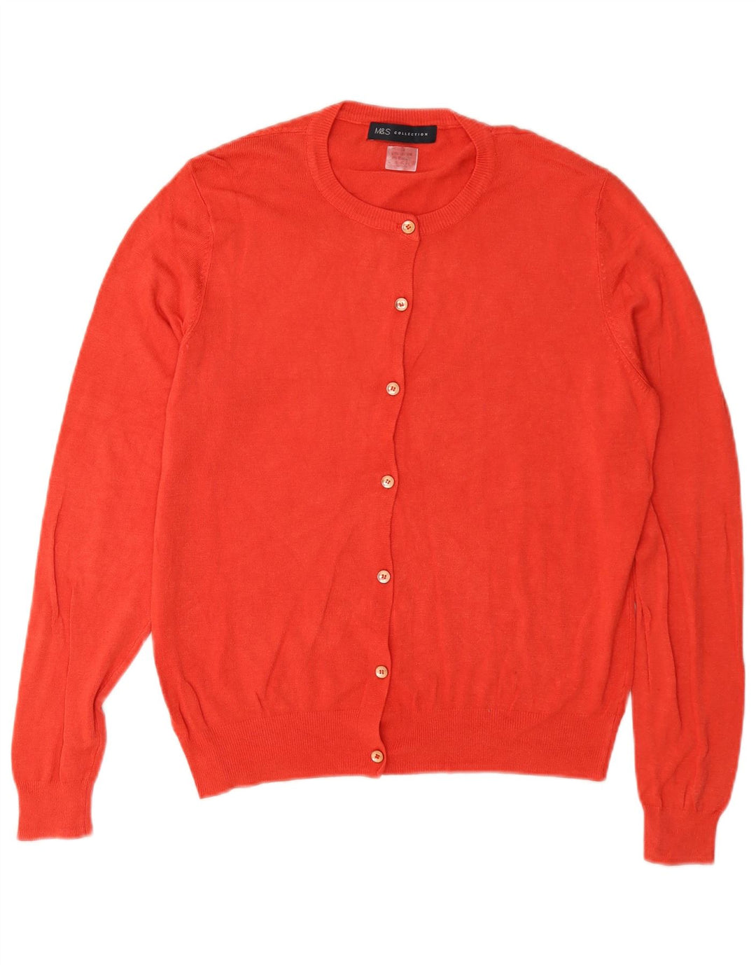Pulover cardigan pentru femei Marks & Spencer, cu ajustare normală, UK 12, bumbac roșu mediu