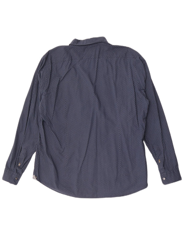 Cămașă pentru bărbați Hugo Boss XL Bumbac Floral Albastru Marin