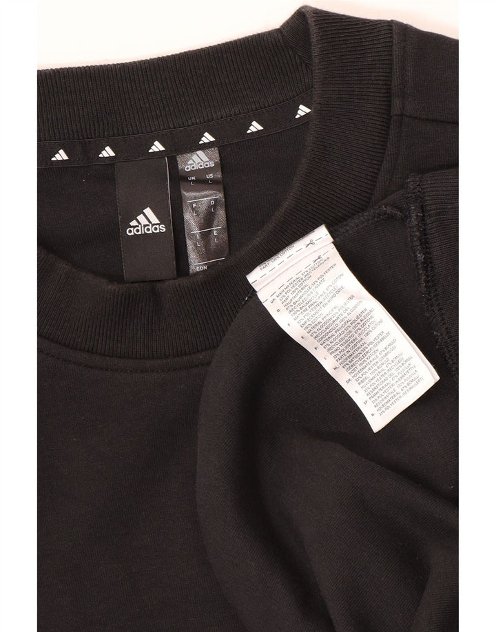 Hanorac pentru bărbați Adidas Jumper mare, negru, bumbac