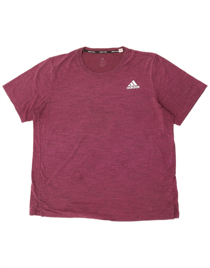 Tricou pentru bărbați Adidas Top XL Burgundy Flecked Polyester