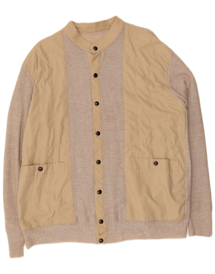 Pulover cardigan pentru bărbați VINTAGE, mare, bej