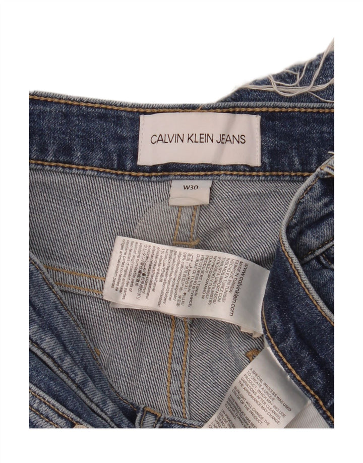 Pantaloni scurți CALVIN KLEIN Mom Jean Denim W30 Bumbac albastru mediu