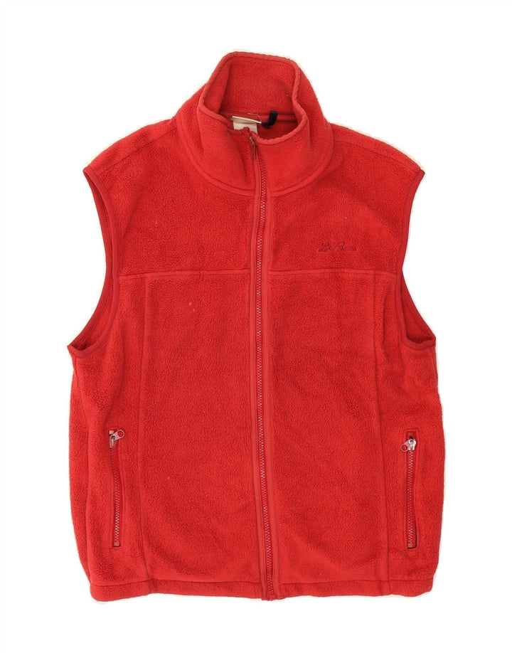 L.L.BEAN Womens Fleece Gilet UK 14 Medium Red Vintage L.L.Bean and Second-Hand L.L.Bean from Messina Hembry 