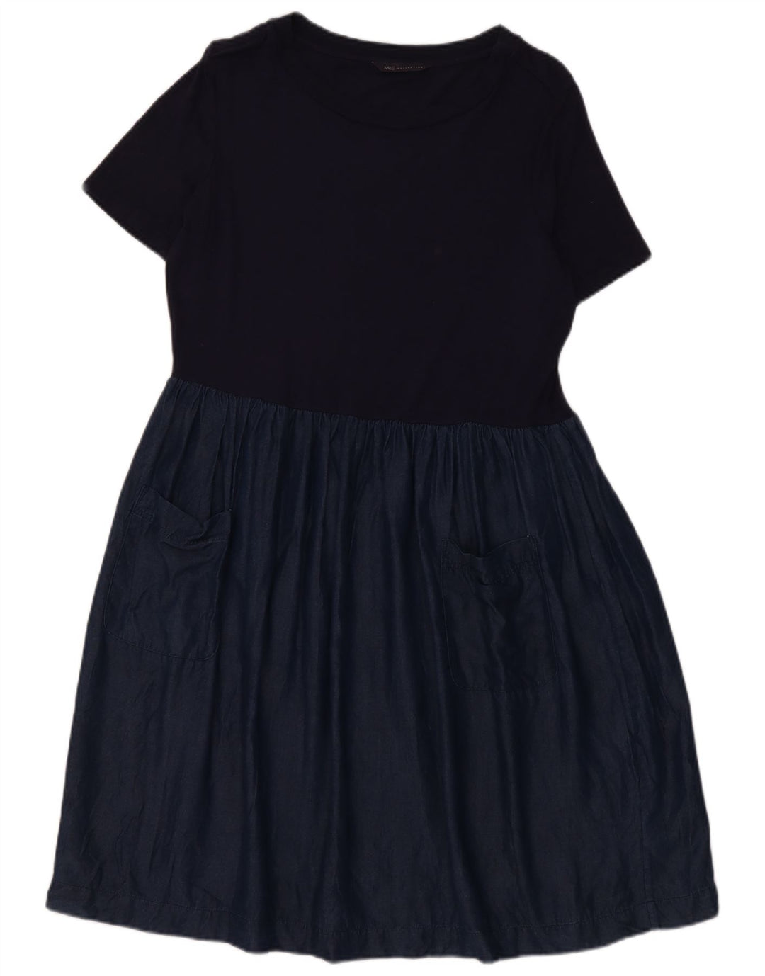 Rochie de bază pentru femei Marks & Spencer UK 12 Medium Bluemarin Lyocell