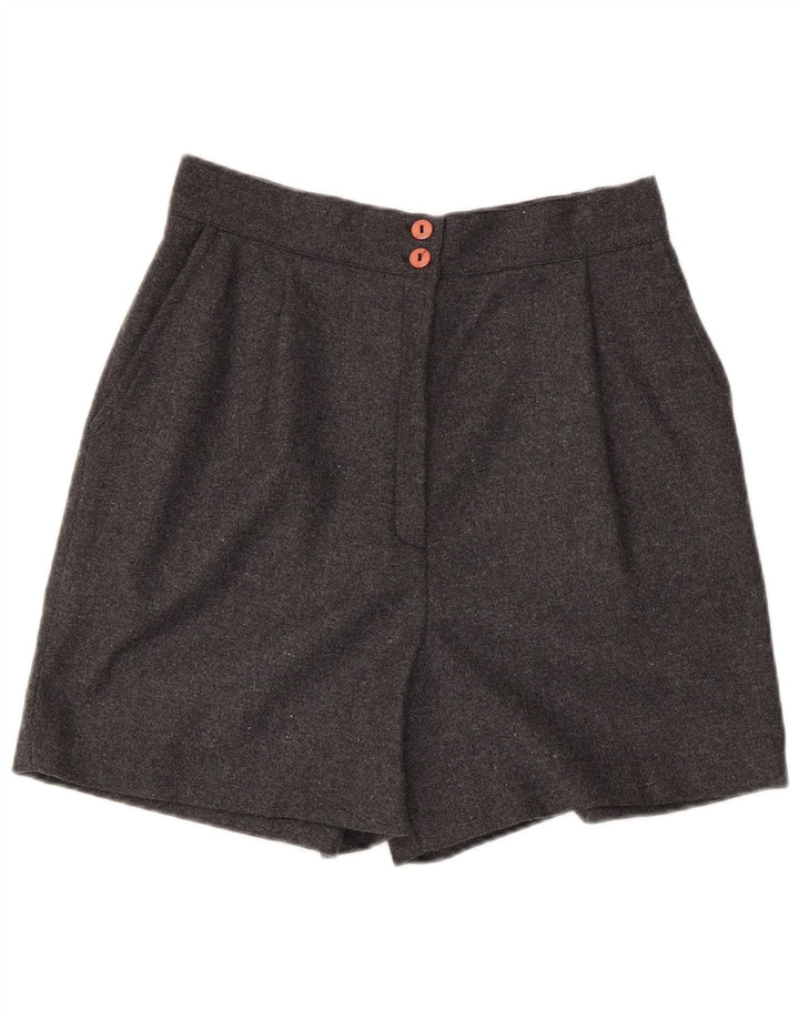 Pantaloni scurți casual pentru femei vintage cu talie înaltă, mari W28, poliester gri