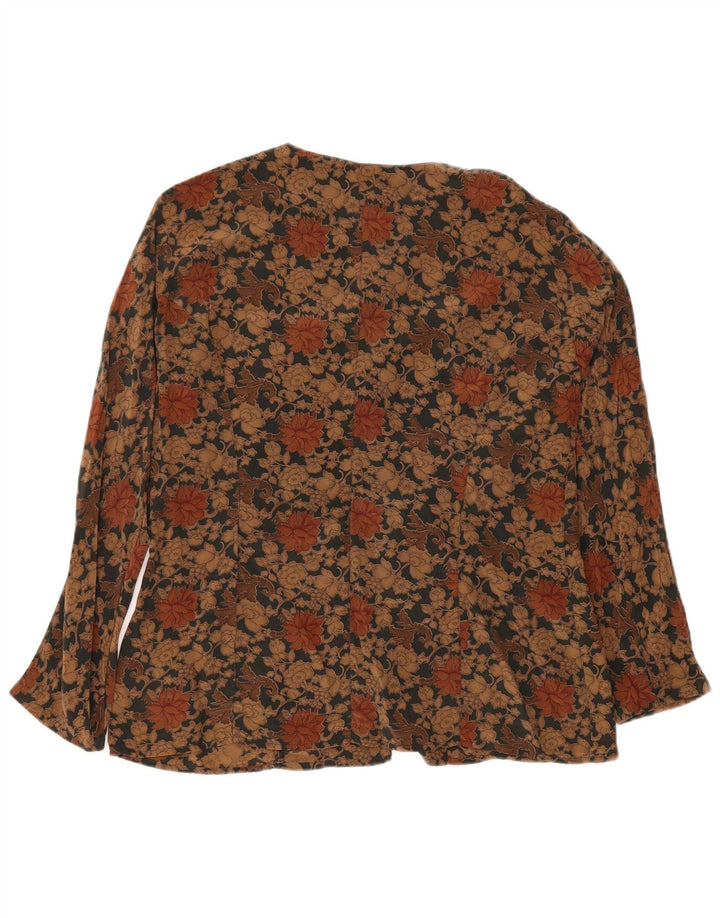 Bluză cămașă pentru femei Peter Hadley IT 48 XL Maro Mătase Floral