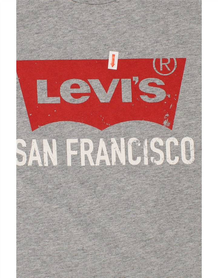 LEVI'S Boys Graphic Top Long Sleeve 9-10 Years Grey Vintage Levi's and Second-Hand Levi's from Messina Hembry 