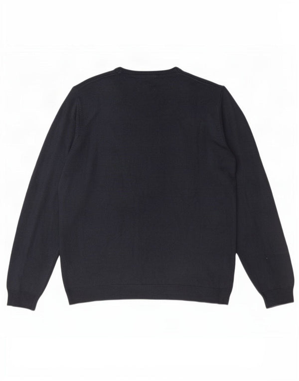 Pulover pentru bărbați Marks & Spencer, cu decolteu în V, XL, acrilic, albastru bleumarin
