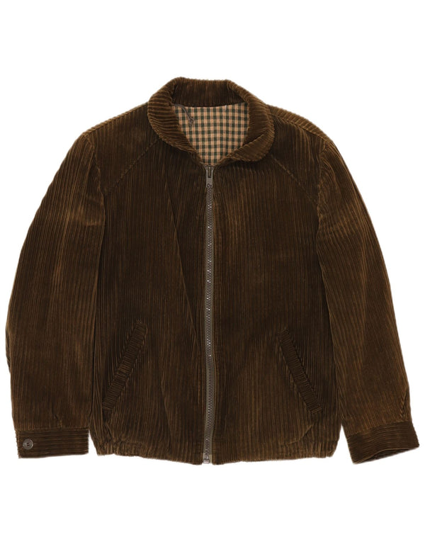 Jachetă pentru bărbați VINTAGE din velur UK 40, mare, maro, bumbac