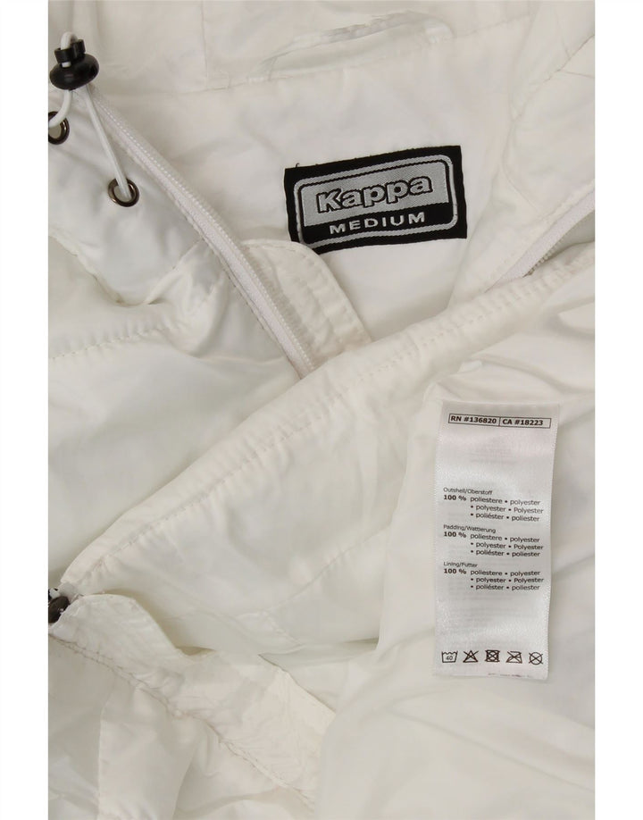 Gilet Kappa pentru femei cu glugă cu paragate UK 12 Poliester alb mediu
