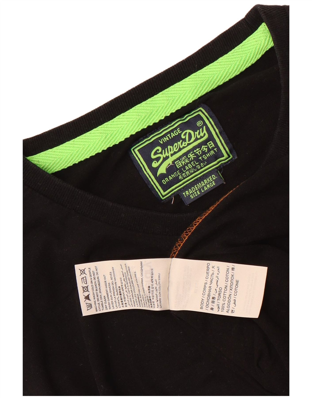 Tricou Superdry pentru bărbați Top mare din bumbac negru