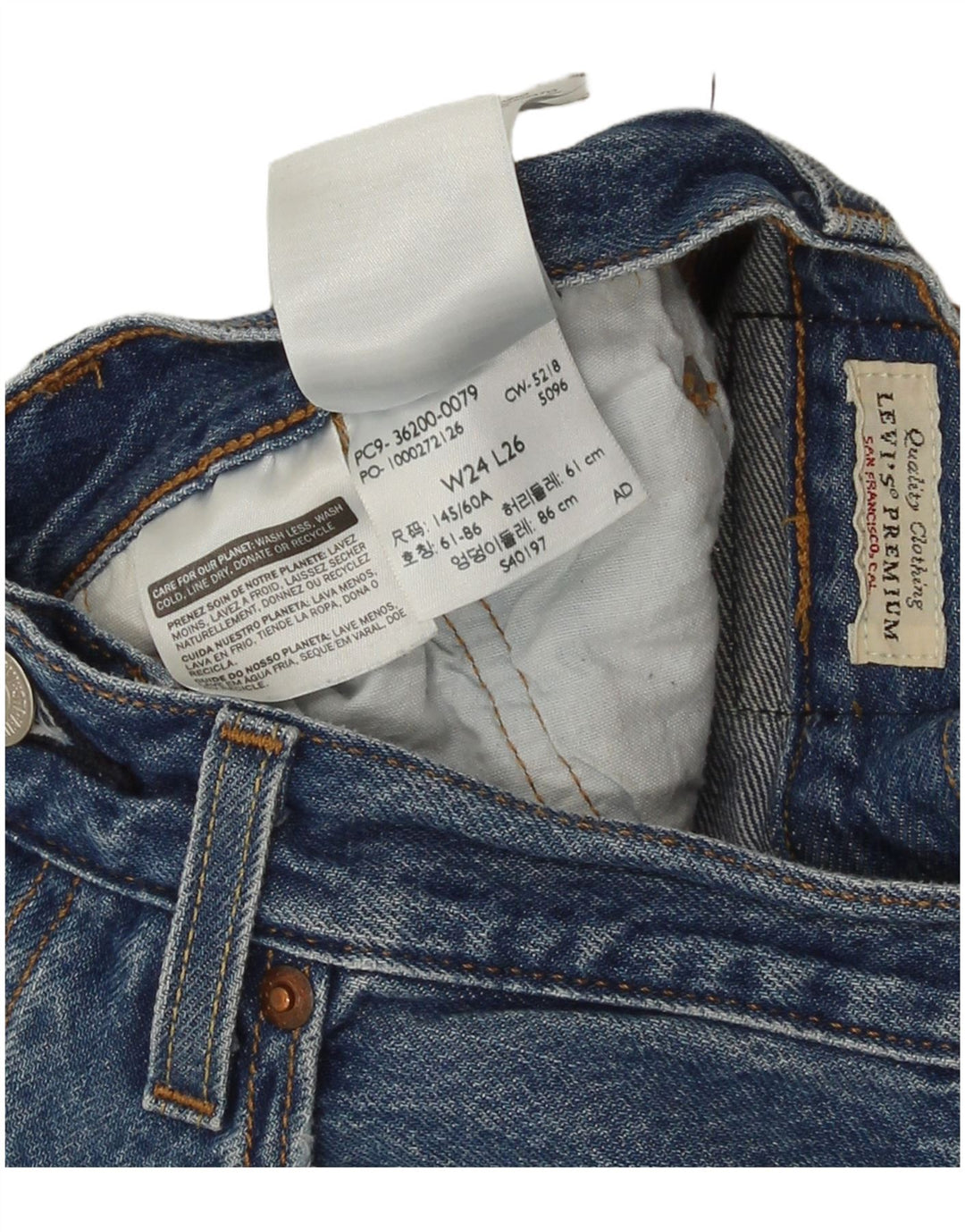 Blugi drepti 501 pentru femei Levi's W24 L26 Bumbac albastru